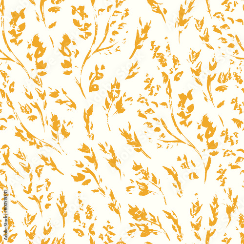 Hand Painted Summer Leaves 
Decorative seamless pattern. Repeating background. Tileable wallpaper print.