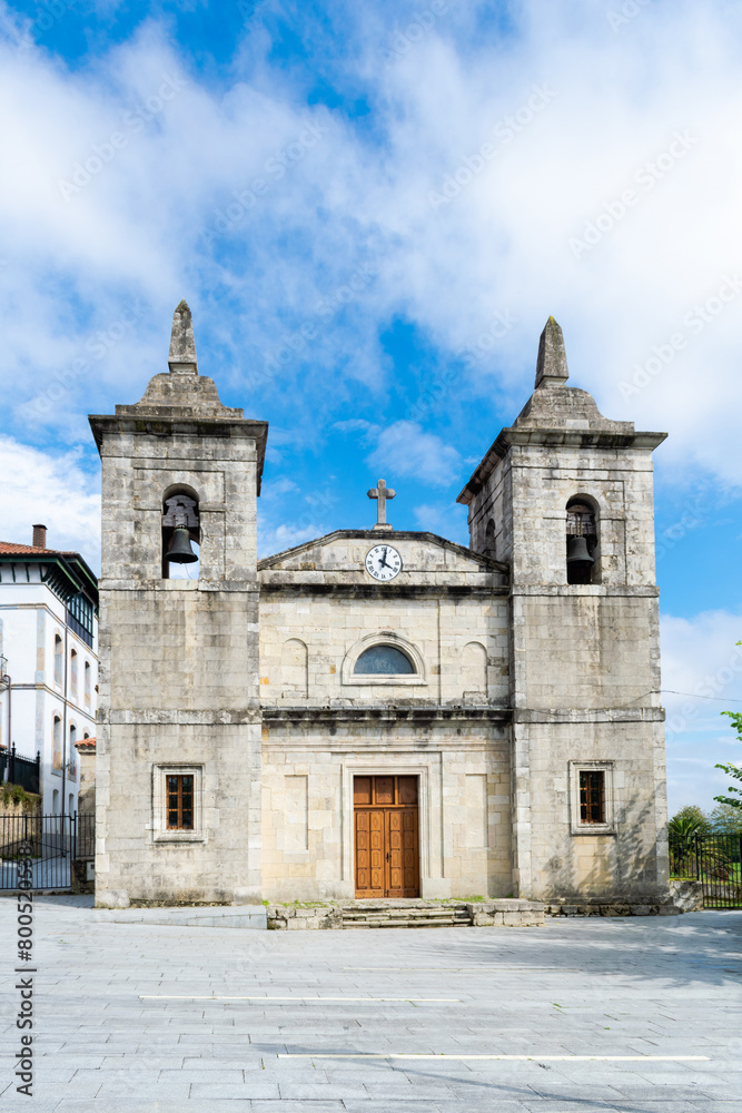 Front view of the church of Santa María de Colombres. Ribadedeva - Asturias