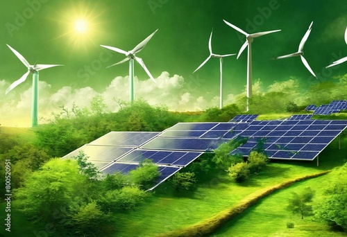 solar panels and turbines