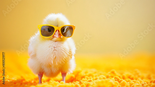 Sweet and funny baby chick wearing in fashion sun