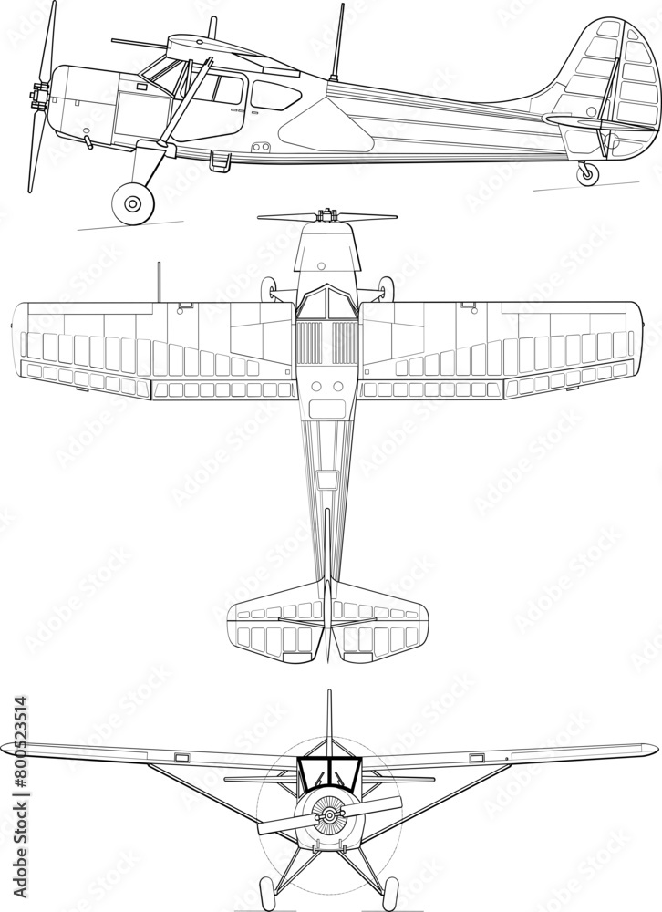 Yakovlev Yak-12 3-view line drawing-svg vector file.svg Yakovlev Yak-12 3-view line drawing-svg vector file.svg