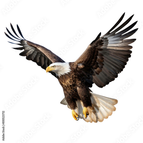 bald eagle in flight isolated on a transparent background