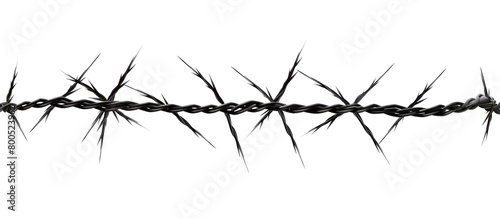 barbed wire isolated on white transparent background 