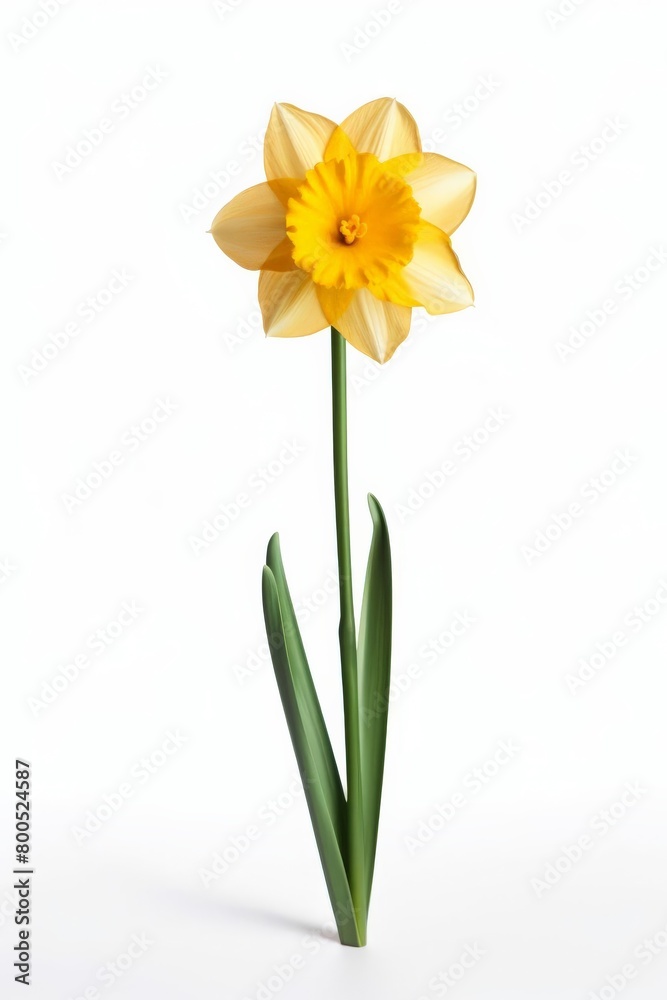 A single yellow flower with a green stem