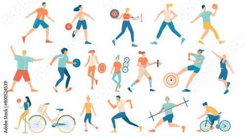 Image portraying diverse individuals engaging in various physical activities