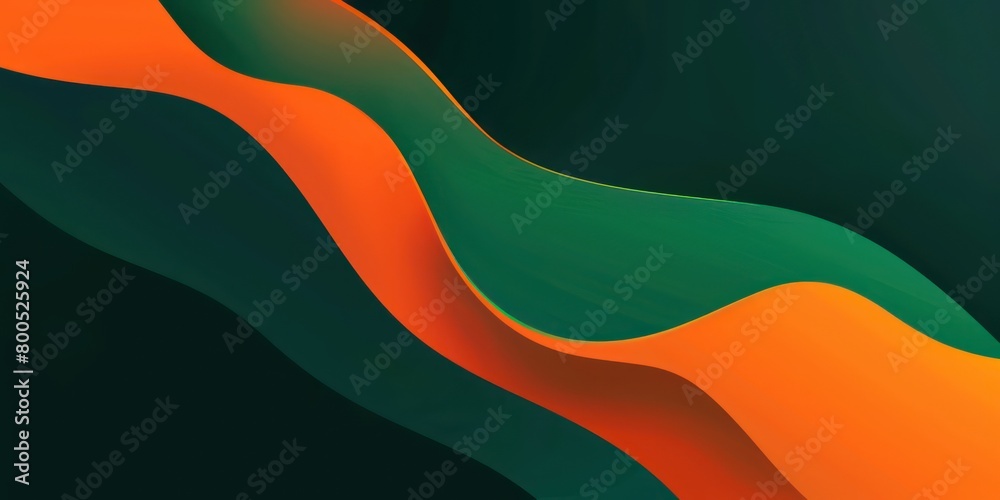 Fototapeta premium modern minimal background with gradient dark green and bright orange 
