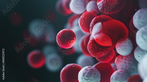Red blood cells in vein, circulating in the blood vessels photo