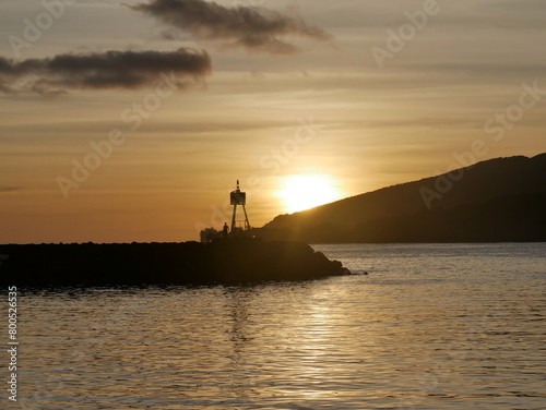 Sunset of Trois Rivieres port in Basse Terre, Guadeloupe.