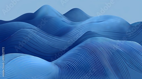 Abstract background with blue wavy lines.  photo