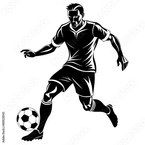 Football player silhouette vector illustration isolated on a white background. Football player vector art logo concept.