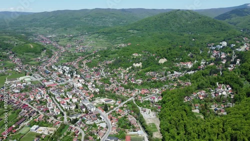 Aerial footage of the  Sovata city - Romania photo