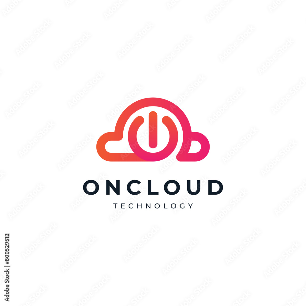 cloud and power accents for tech logos, apps, data backup and storage