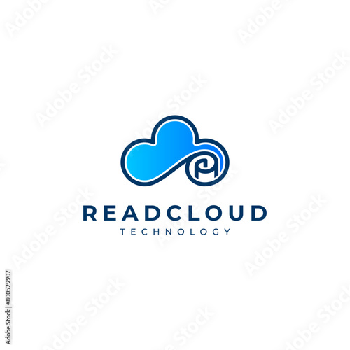cloud and paper for data storage logos, technology, internet or weather reading software or apps