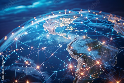 Global Connection Network: Intertwined Digital Pathways Across the Globe