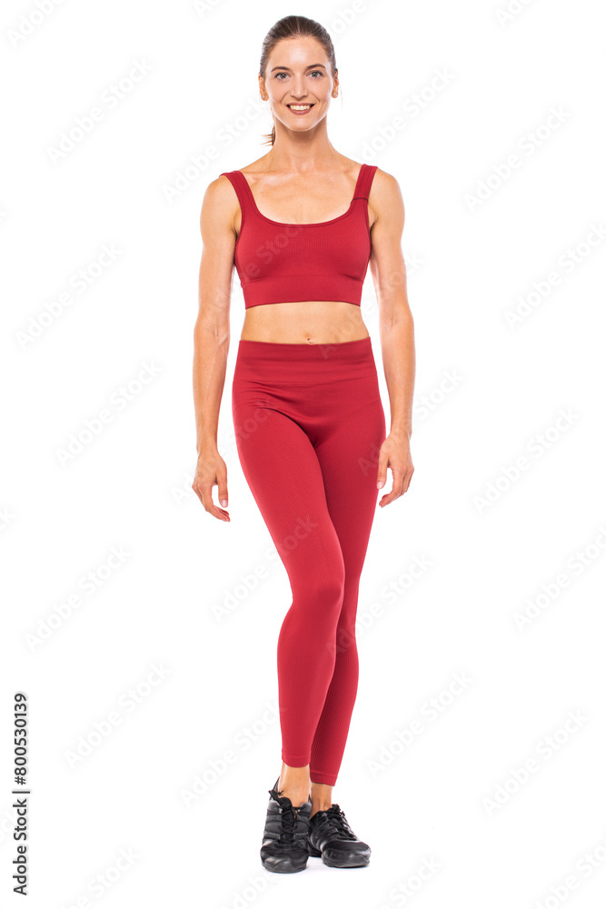 Fototapeta premium Beautiful athletic woman, isolated on white background