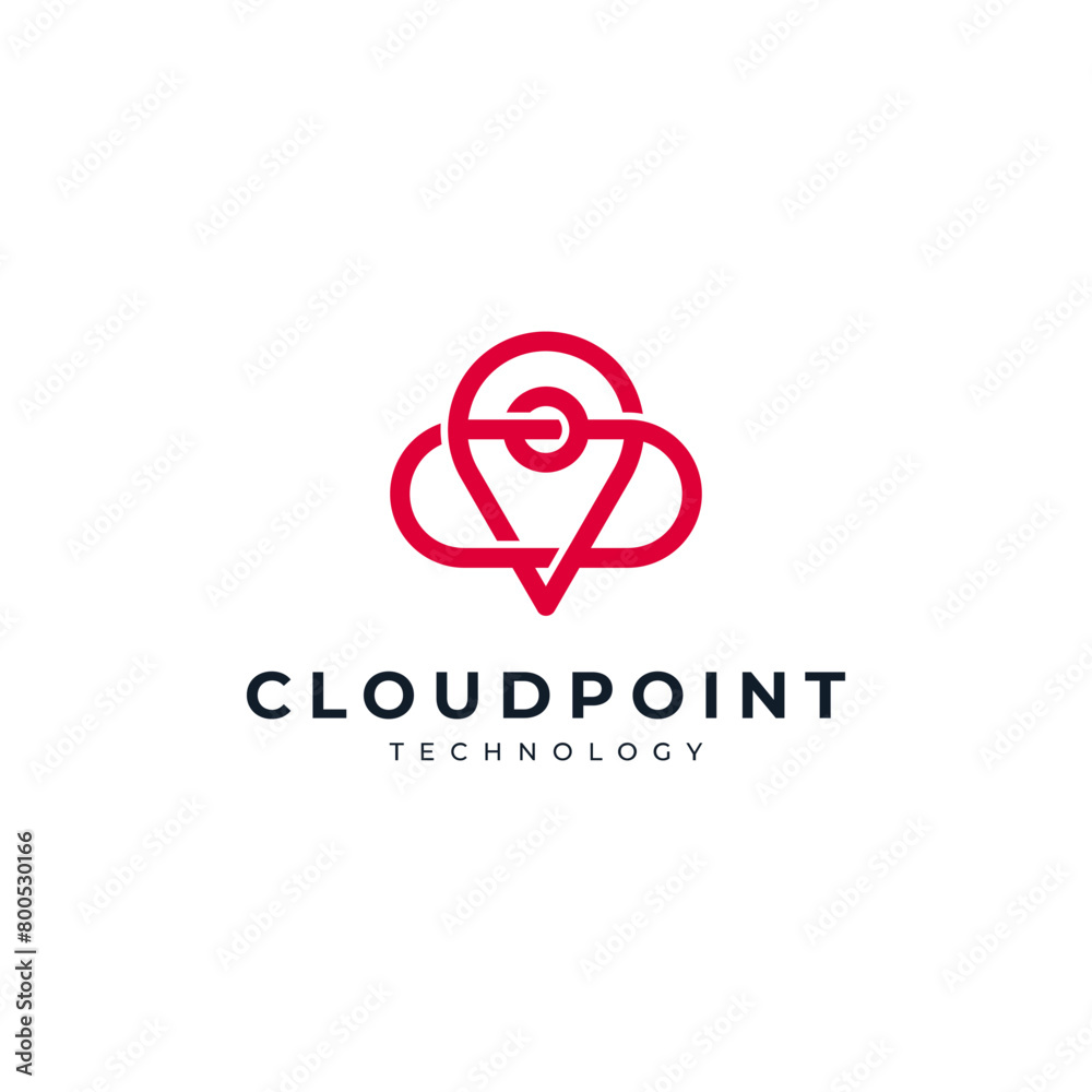 cloud and location pin accents for logos of data storage, technology, internet, software and apps cloud and location pin accents for logos of data storage, technology, internet, software and apps