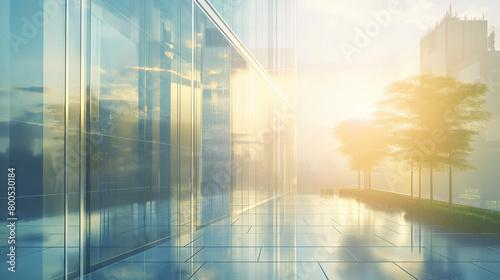 Modern Office Building  Abstract Background with Glass Windows and Shallow Depth of Field