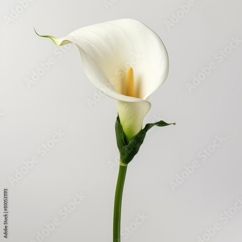 A single white flower with a yellow center