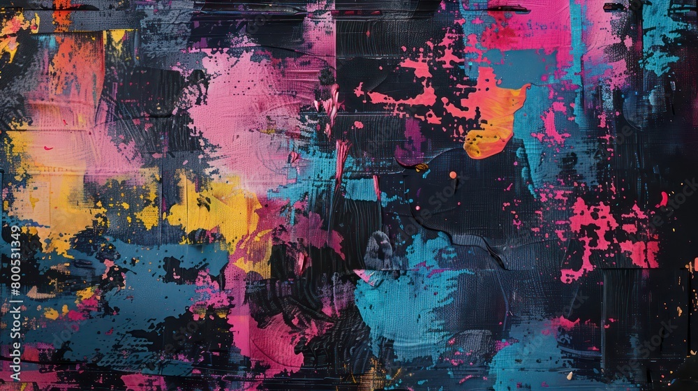 abstract psychedelic paint grunge background with an artistic rusty surface and iridescent vivid colors contrasting with the major black abstract psychedelic paint grunge background with an artistic rusty surface and iridescent vivid colors contrasting with the major black
