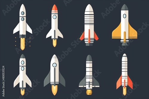 Aerospace Icons: Elevating Business Investment with Rocket and Aeronautic Symbolism