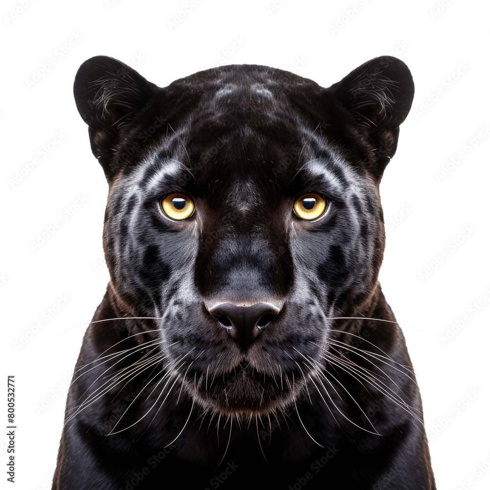 Black panther face on a transparent background Black panther face on a transparent background