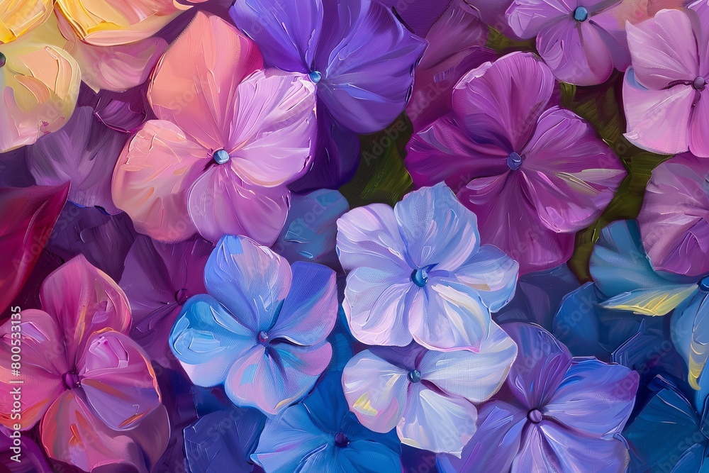 Vertical Hydrangea Impasto Oil Painting: Vibrant Decor for Home Enhancements Vertical Hydrangea Impasto Oil Painting: Vibrant Decor for Home Enhancements