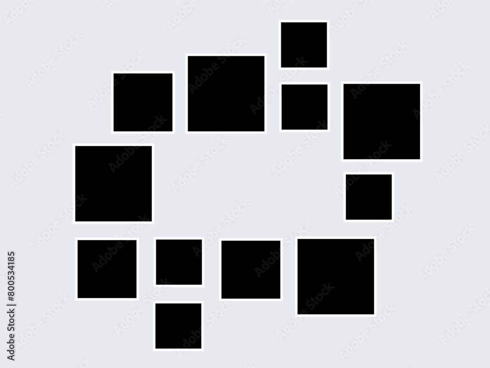 Set of black frames on gray background. Eps 10 Set of black frames on gray background. Eps 10