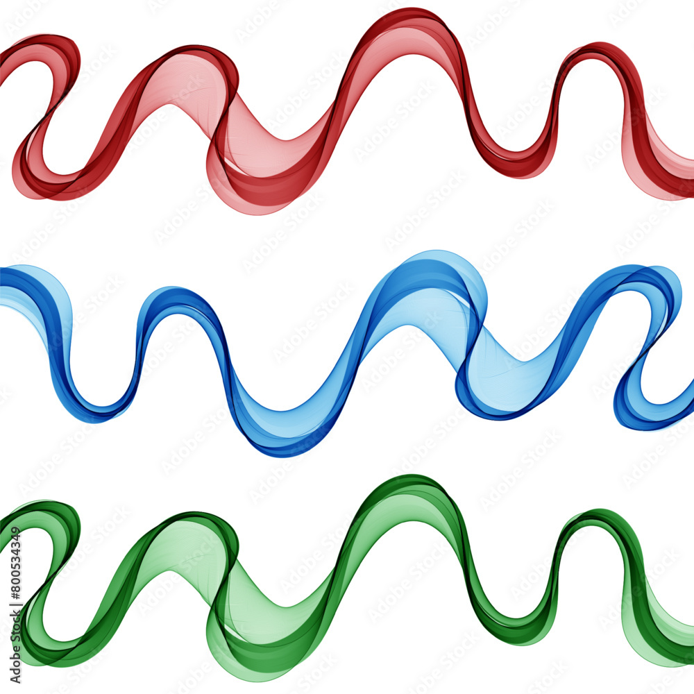 Set of abstract colored waves. Red, green, blue waves. Eps 10 Set of abstract colored waves. Red, green, blue waves. Eps 10