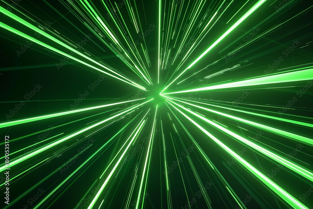 Dynamic Green Neon Light Streaks: High-Speed Lines Art Piece Dynamic Green Neon Light Streaks: High-Speed Lines Art Piece