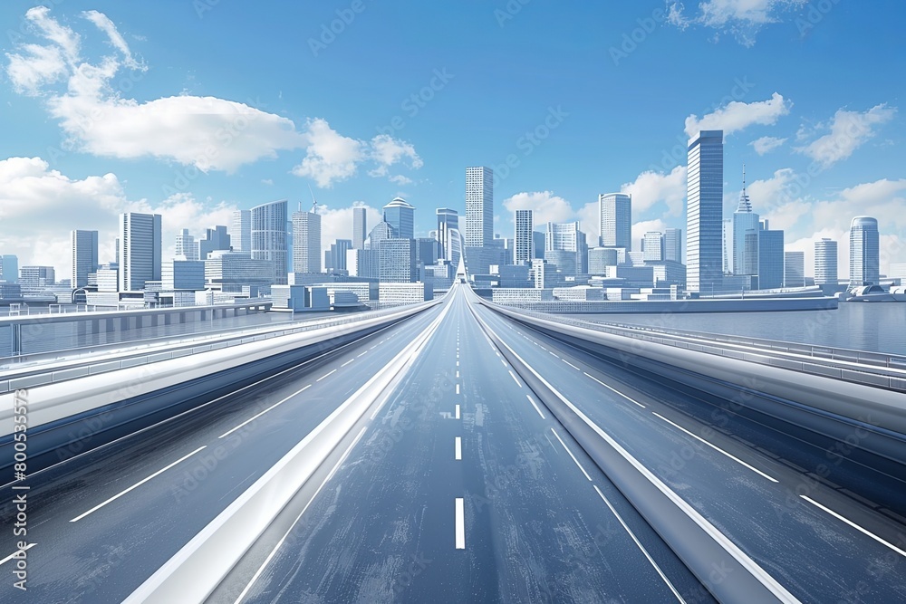 High-Tech Product Background: AI Futuristic City Highway 3D Speed Rendering High-Tech Product Background: AI Futuristic City Highway 3D Speed Rendering