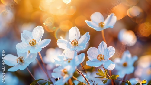 beautiful spring blossom flowers on a natural blurred background  © Dekastro