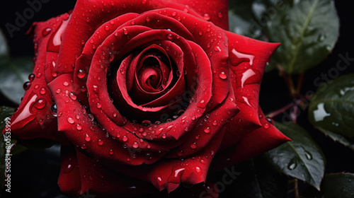 red rose with water drops © Kinga
