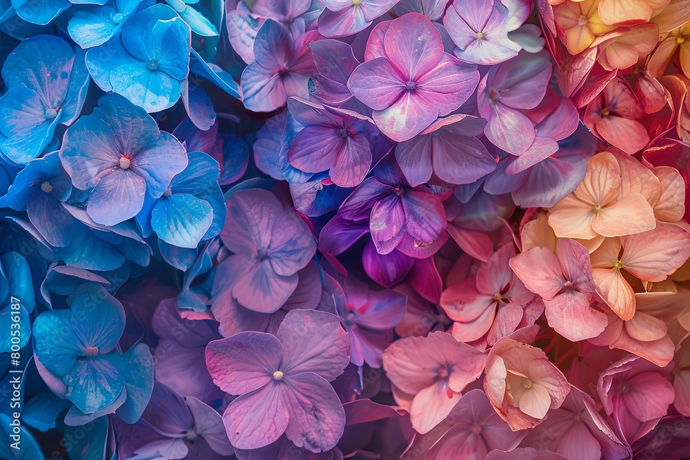 Vibrant Hydrangea Impasto Floral Canvas Wall Art - Close-Up Printables
