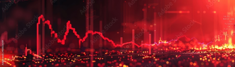 Generate a visually striking depiction of a cryptocurrency market crash, with a red graph showing a steep decline in prices