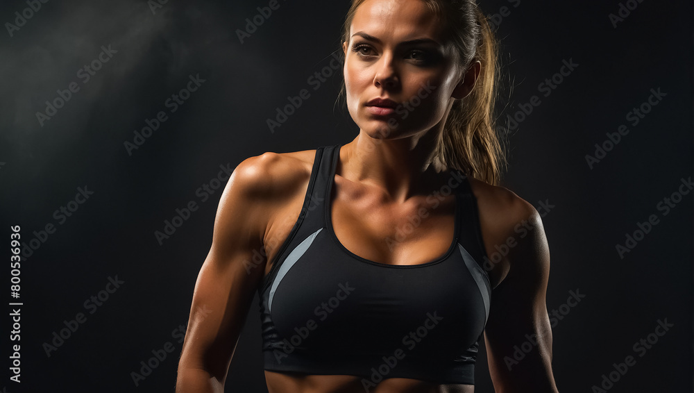 pumped-up woman in a sports top pumped-up woman in a sports top