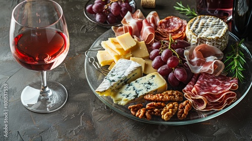 Elegant White Wine and Fine Cheese Selection