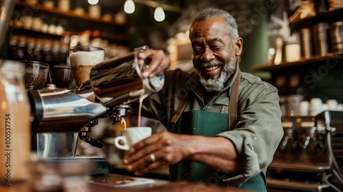 Barista Pouring Fresh Coffee