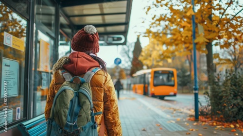 City Life and Public Transport in Autumn Season