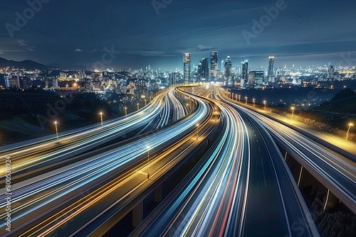 Night City High-Speed Highway 3D Rendering: Futuristic Urban Showdown