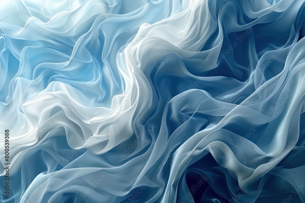 Obraz premium Abstract 3d luxury premium background, flowing curved waves, monochrome, digital wallpapers