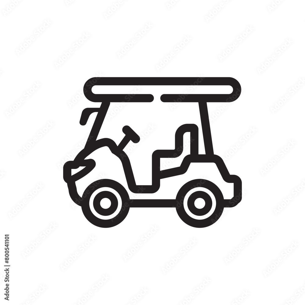 Golf car logo icon design vector illustration template