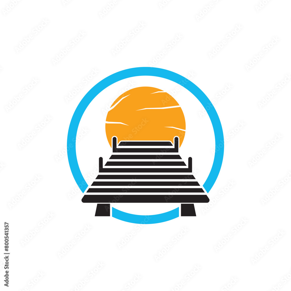 Sea pier logo icon vector design element logo template Sea pier logo icon vector design element logo template