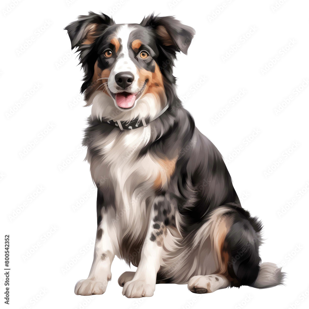 breed dog sitting isolated on a transparent background