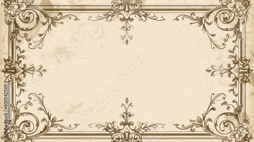 vintage decorative border with intricate details with free space