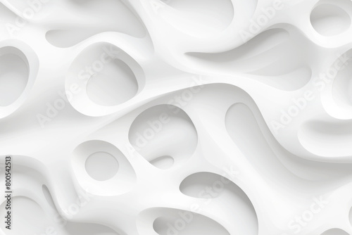 Abstract 3d white background, organic shapes seamless pattern texture. © Slanapotam