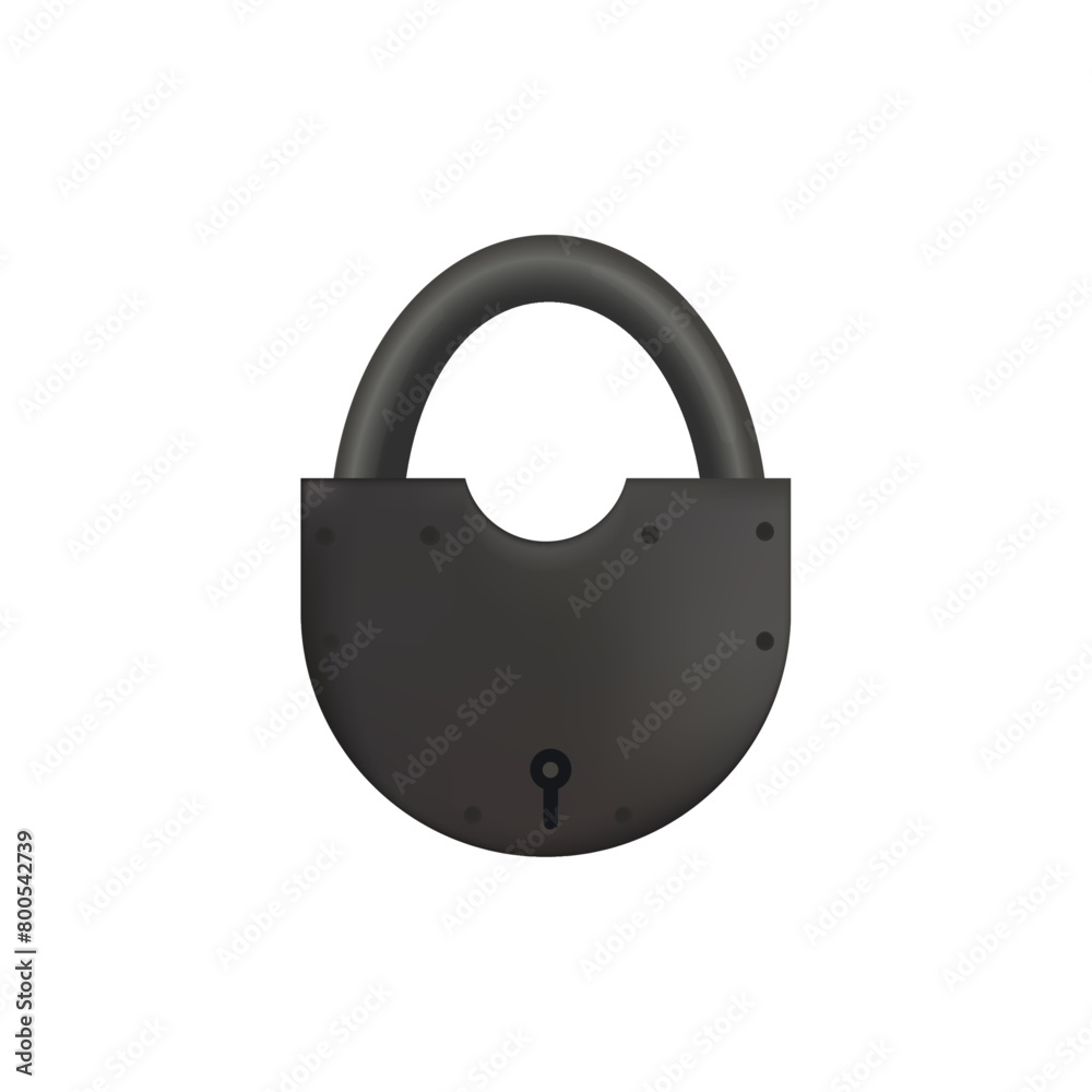 A closed padlock. Vector drawing of a padlock. A closed padlock. Vector drawing of a padlock.