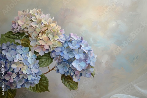 Wallpaper Mural Vertical Hydrangea Tranquility: Oil Painted Blooms for Serene Home Decor Torontodigital.ca