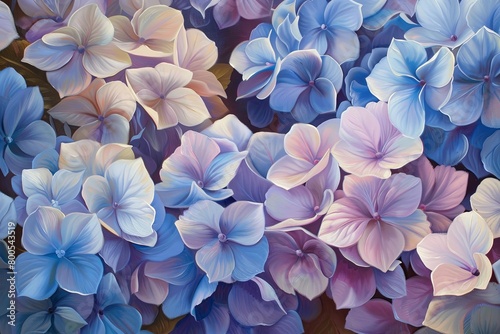 Vibrant Hydrangea Fantasy  Decorative Floral Oil Painting for Spring Home Decor