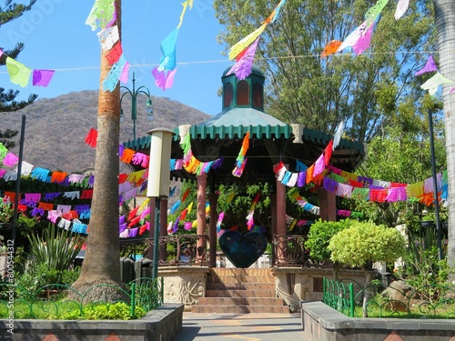 Ajijic central plaza and kiosk, Jalisco, Mexico