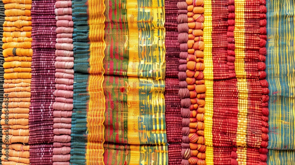 Textiles background: Handwoven or woven with unique patterns from Africa, Displaying Intricate Patterns.
Textiles background: Handwoven or woven with unique patterns from Africa, Displaying Intricate Patterns.
